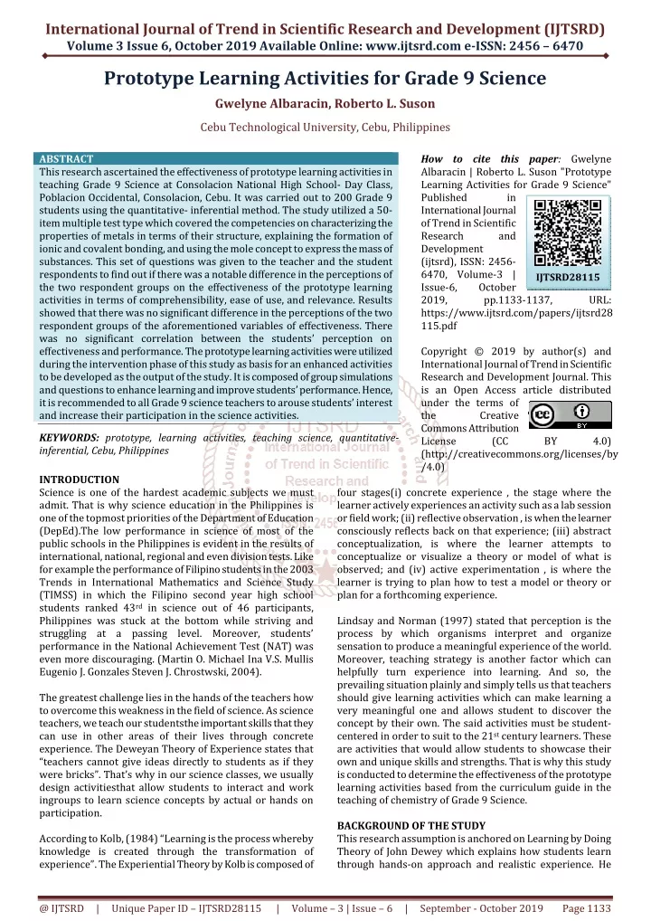 international journal of trend in scientific