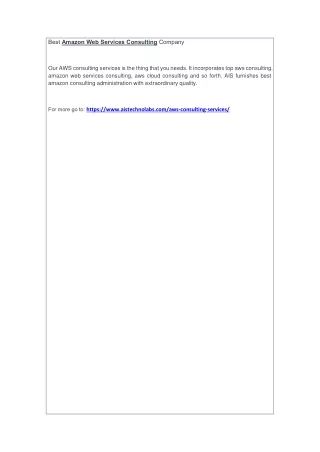 best amazon web services consulting company