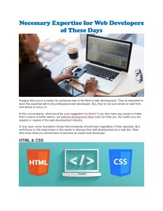 necessary expertise for web developers of these