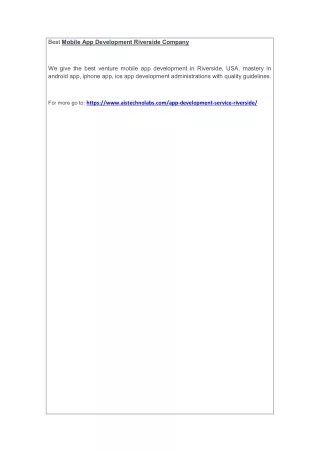 best mobile app development riverside company