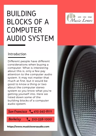 building blocks of a computer audio system