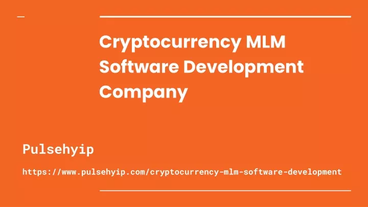cryptocurrency mlm software development company