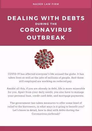 Dealing with Debts during the Coronavirus Outbreak