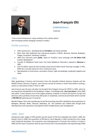Biography of Jean-Francois Ott
