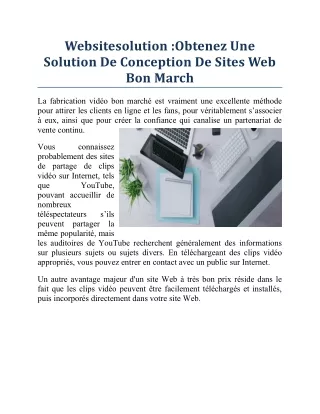 Websitesolution :Obtenez une solution de conception de sites Web bon marché