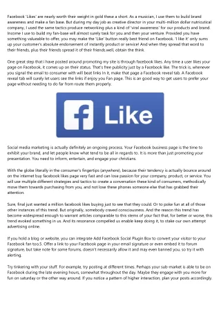 facebook likes are nearly worth their weight