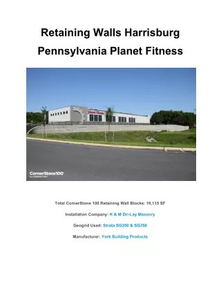 Retaining Walls Harrisburg Pennsylvania Planet Fitness