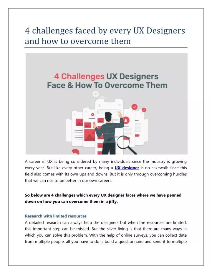 4 challenges faced by every ux designers