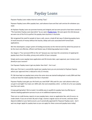 payday loans