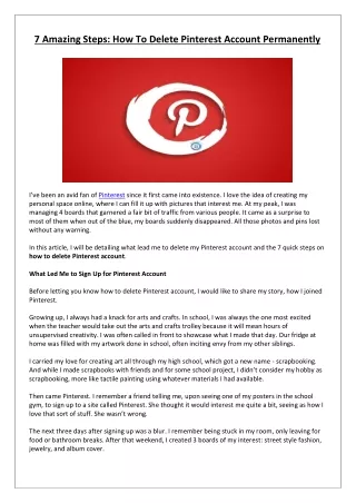 7 Amazing Steps: How To Delete Pinterest Account Permanently