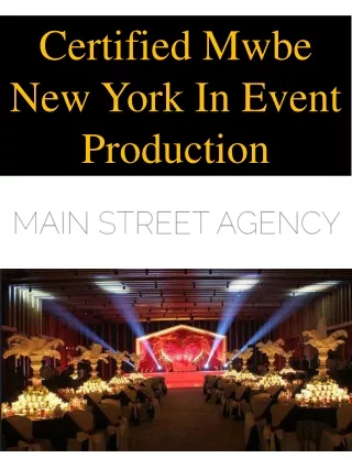 Certified Mwbe New York In Event Production