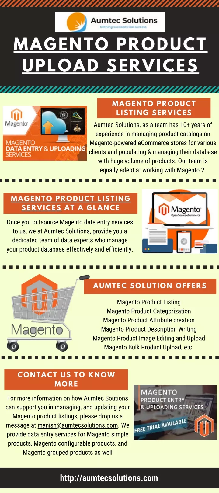 magento product upload services
