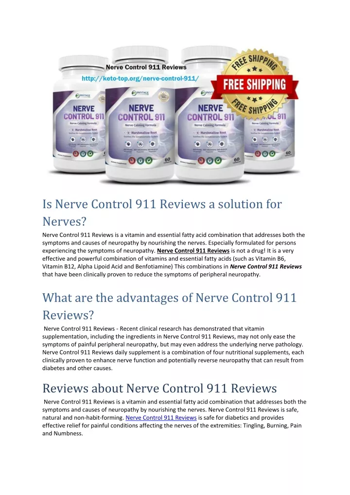 is nerve control 911 reviews a solution for nerves