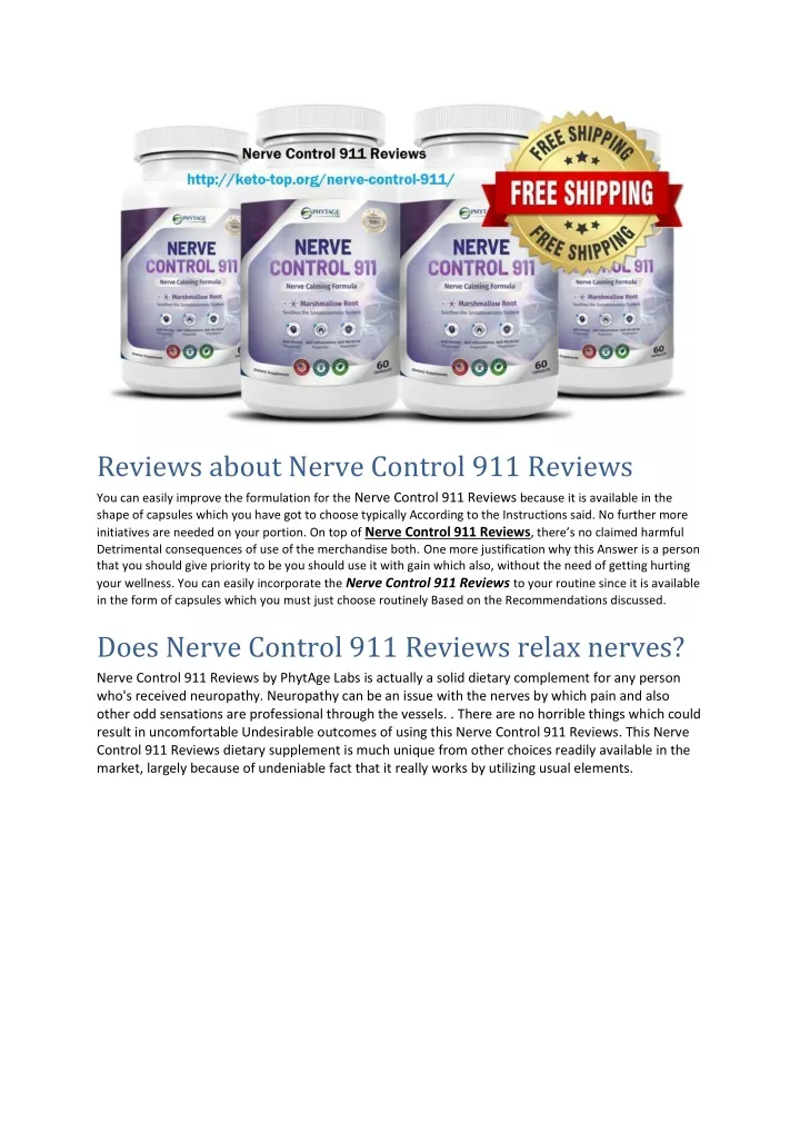 reviews about nerve control 911 reviews