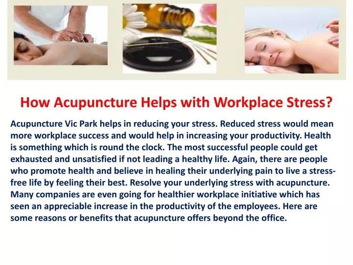 how acupuncture helps with workplace stress