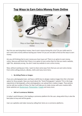 top ways to earn extra money from online