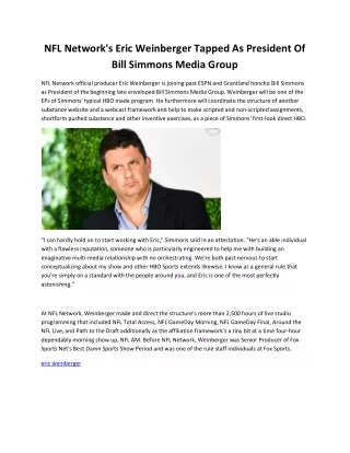 nfl network s eric weinberger tapped as president