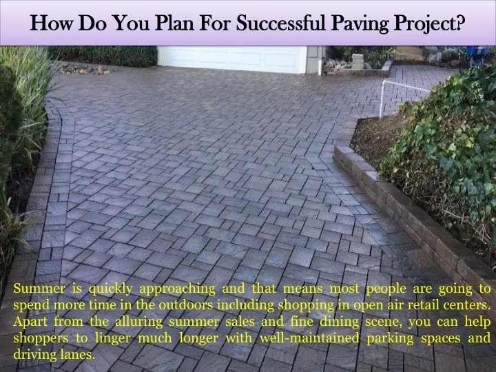 how do you plan for successful paving project