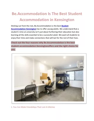 be accommodation is the best student