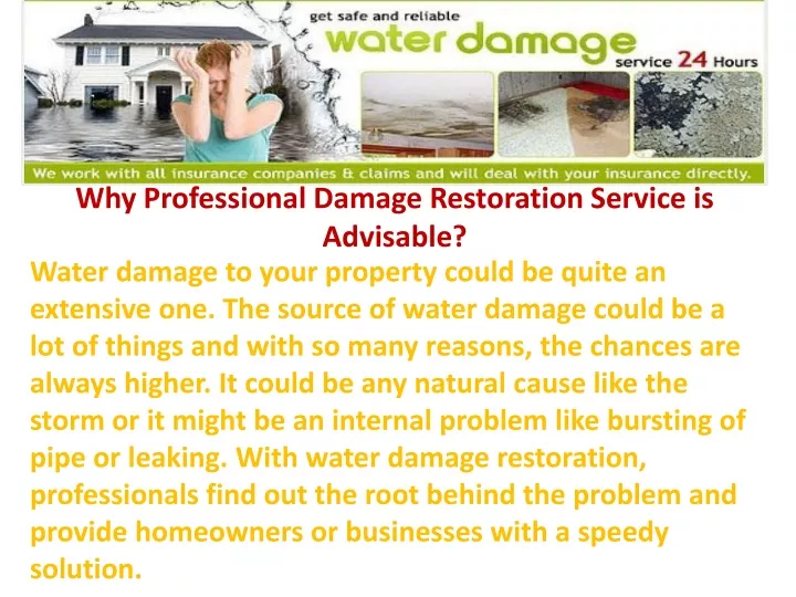 why professional damage restoration service is advisable