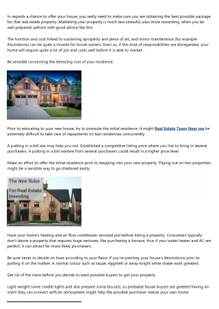 in regards a chance to offer your house