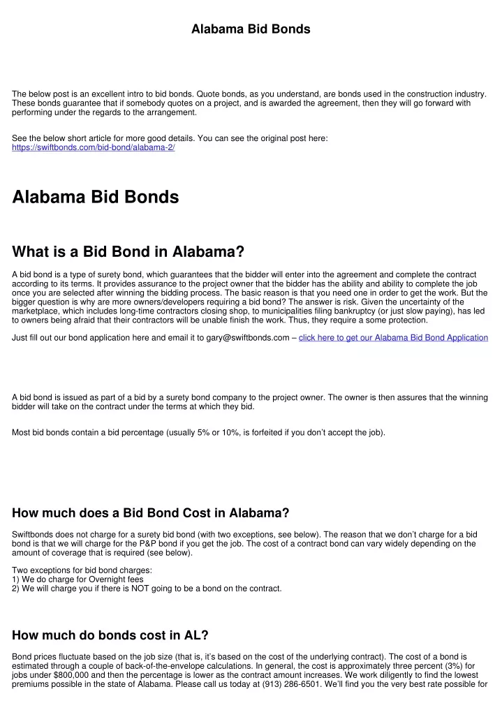 PPT Alabama Bid Bonds PowerPoint Presentation, free download ID9949881