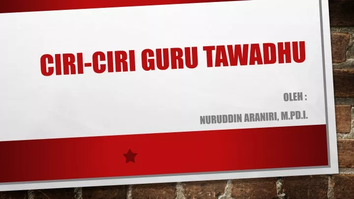 ciri ciri guru tawadhu