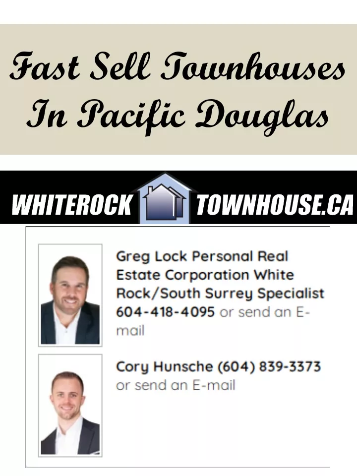 fast sell townhouses in pacific douglas