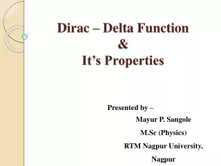 Dirac – Delta function