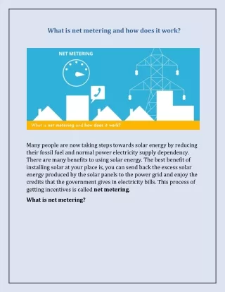 What is net metering and how does it work?