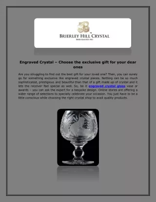 engraved crystal choose the exclusive gift