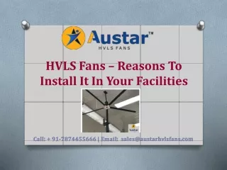 HVLS Fans – Reasons To Install It In Your Facilities
