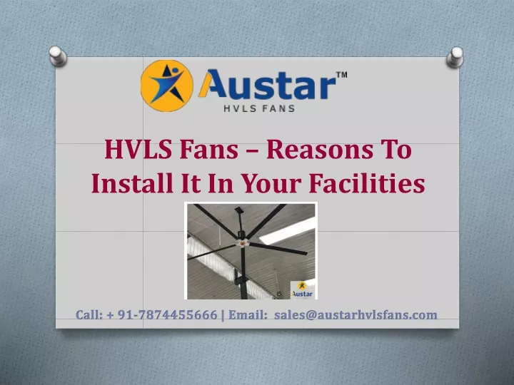 hvls fans reasons to install it in your facilities