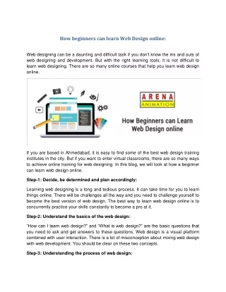 how beginners can learn web design online