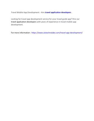 travel mobile app development hire travel