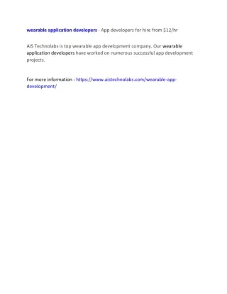 wearable application developers app developers