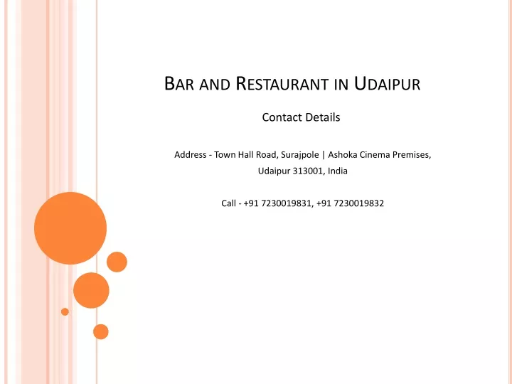 bar and restaurant in udaipur