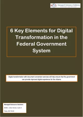 6 Key Elements for Digital Transformation in the Federal Government System