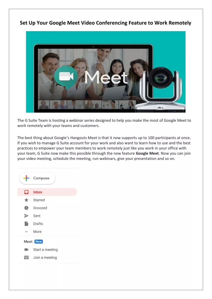 set up your google meet video conferencing