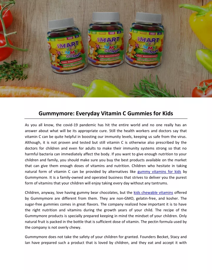 gummymore everyday vitamin c gummies for kids