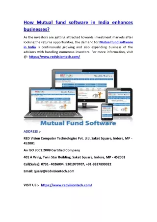 How Mutual fund software in India enhances businesses?