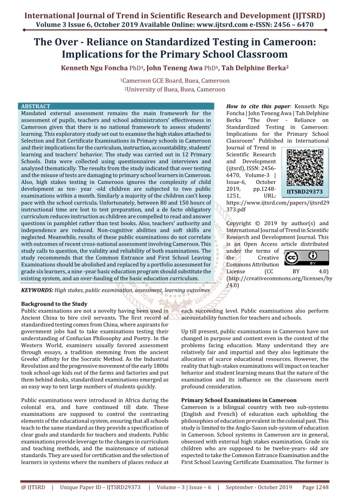 international journal of trend in scientific