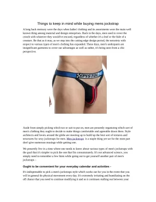 Things to keep in mind while buying mens jockstrap