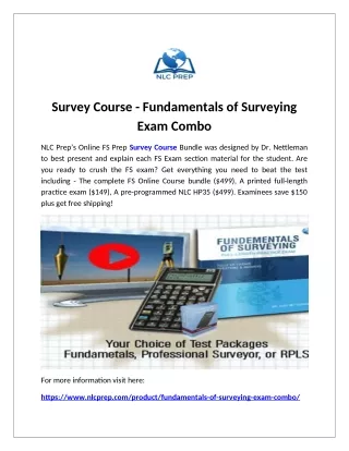 Survey Course - Fundamentals of Surveying Exam Combo