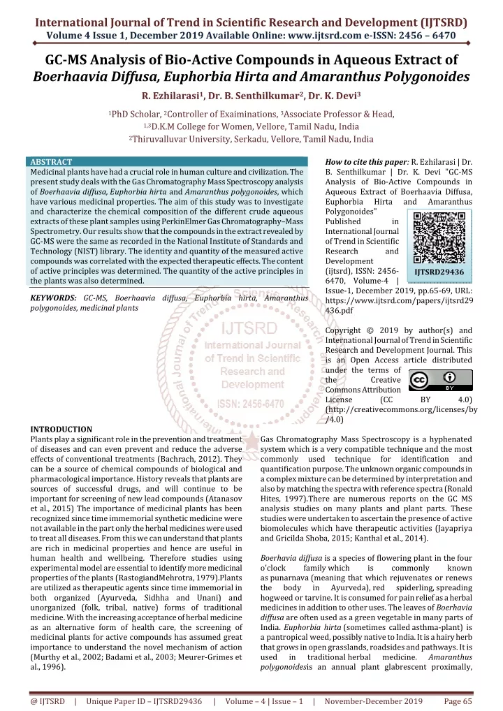 international journal of trend in scientific