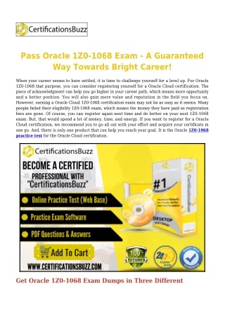 Oracle 1Z0-1068 Exam Dumps