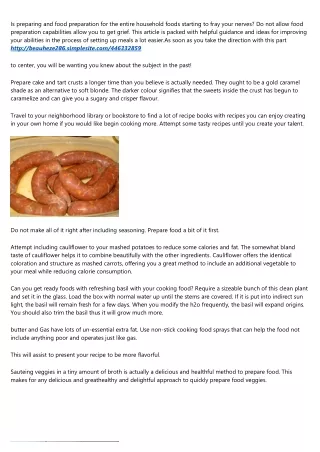 is preparing and food preparation for the entire