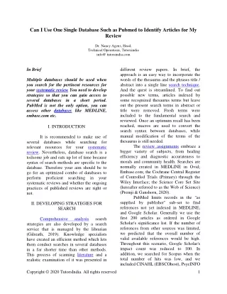 can i use one single database such as pubmed