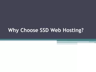 why choose ssd web hosting