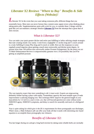 Liberator X2|Reviews |Where to buy|Scam |Side Effects|